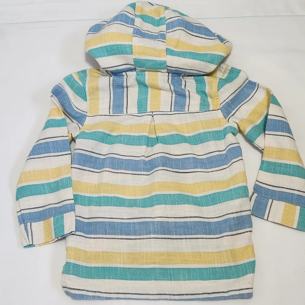 OshKosh B’gosh Genuine Kids 3T Striped Hooded Beach Baja Pullover